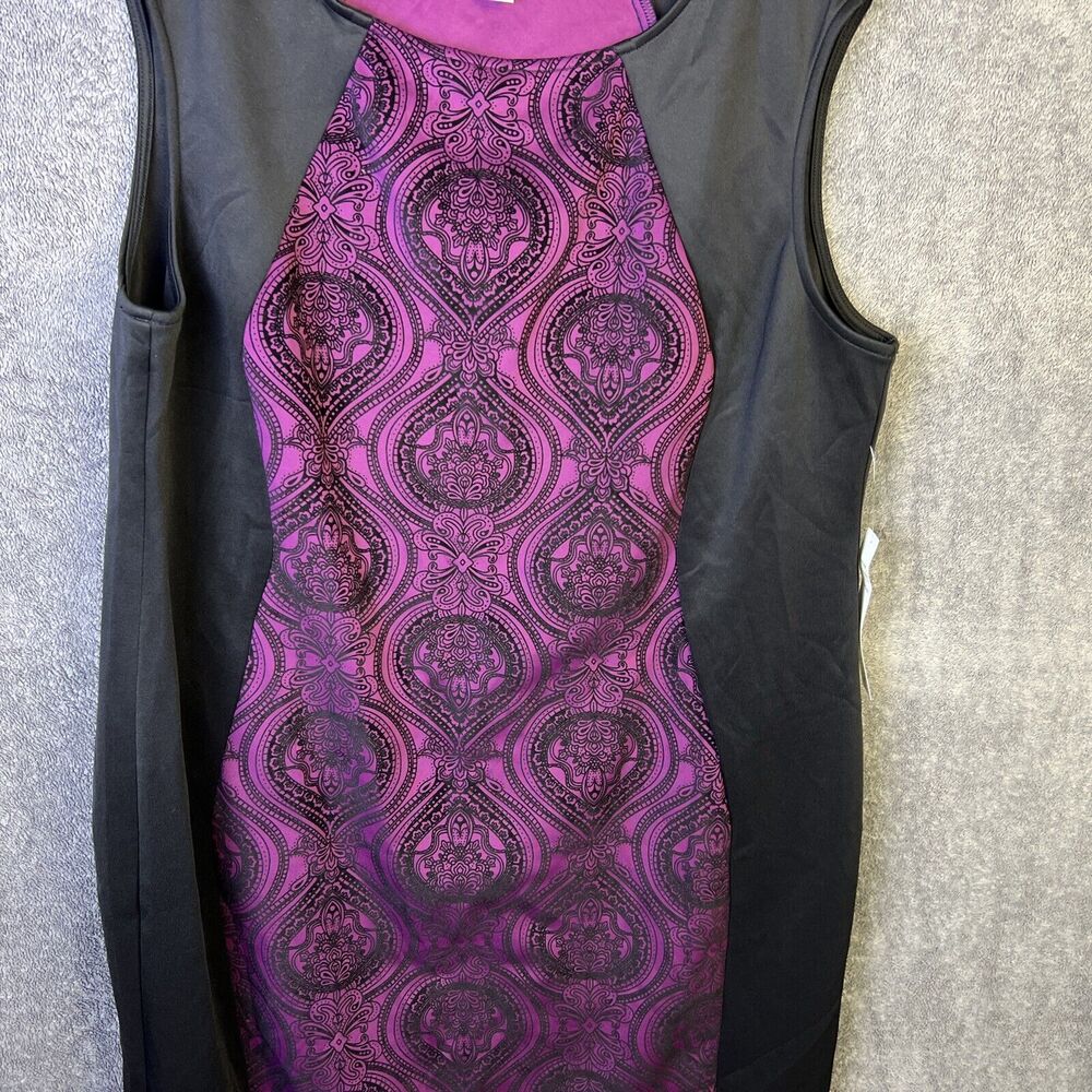 Olivia Mathews Plus Size 3X Purple and Black Dress Stylish Modern Cut Women's - Picture 5 of 10